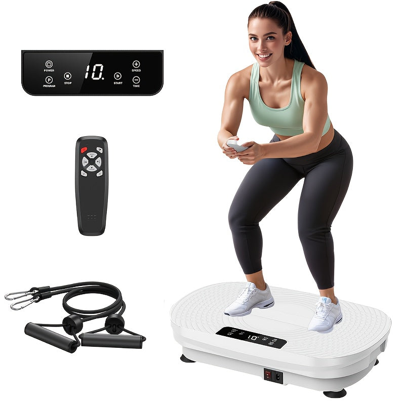 FEIERDUN Vibration Plate Exercise Machine for Weight Loss & Lymphatic Drainage Machine-Full Body Workout Platform with 330lbs Capacity, Quiet Shaking Technology, Portable Design for Home Gym, Muscle Toning & Burner, Vibration