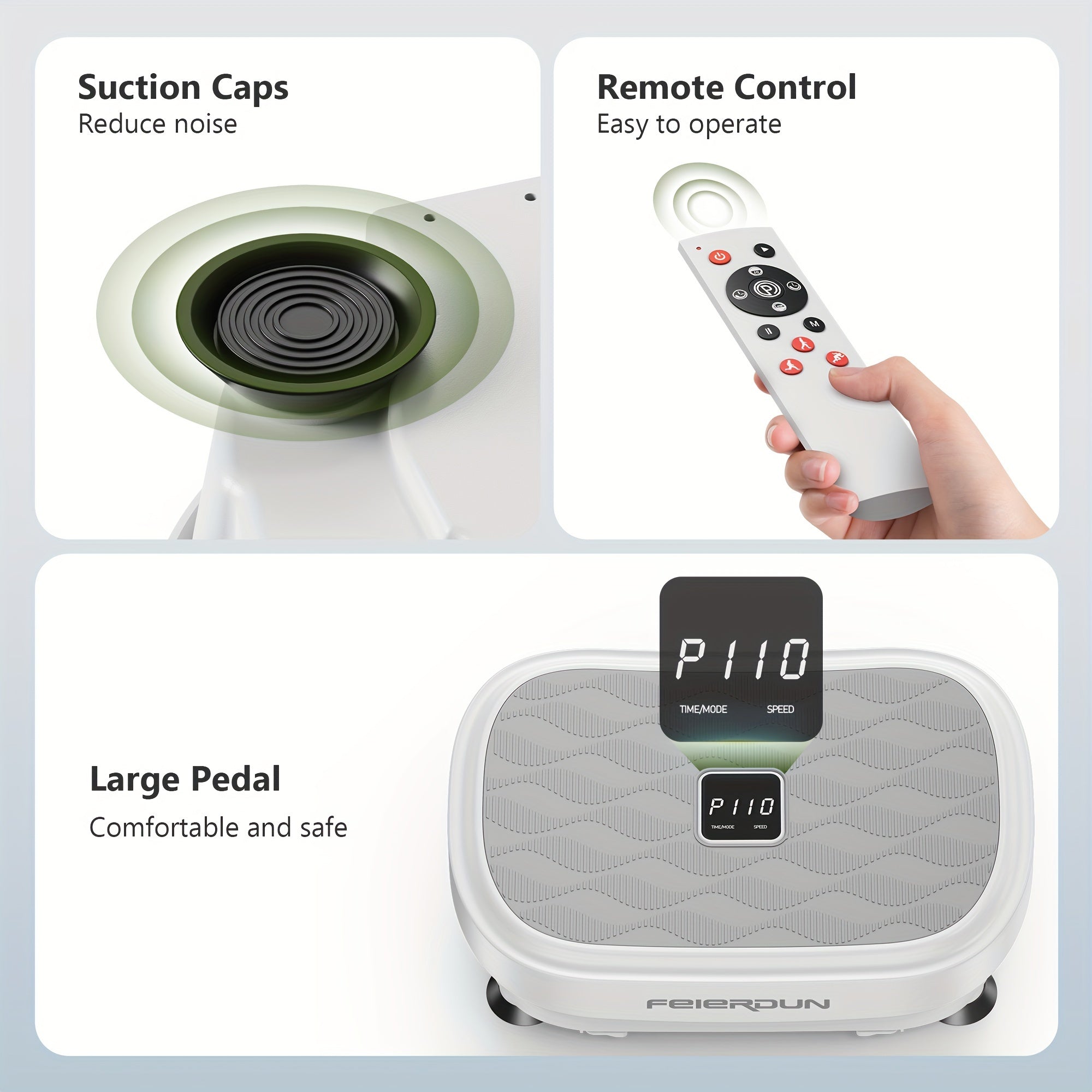 FEIERDUN Vibration Plate Exercise Machine for Weight Loss & Lymphatic Drainage Machine-Full Body Workout Platform with 330lbs Capacity, Quiet Shaking Technology, Portable Design for Home Gym, Muscle Toning & Burner, Vibration