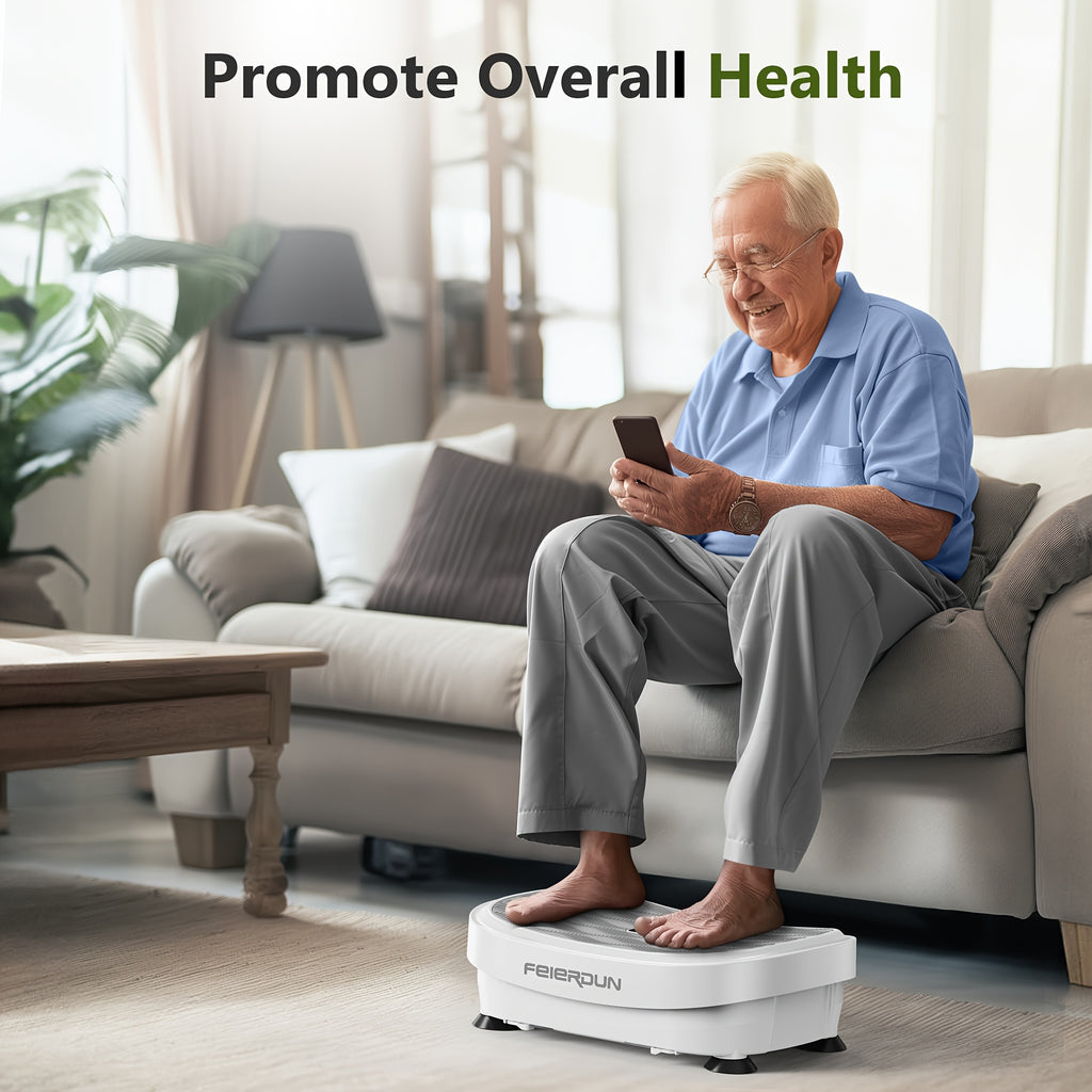 FEIERDUN Vibration Plate Exercise Machine for Weight Loss & Lymphatic Drainage Machine-Full Body Workout Platform with 330lbs Capacity, Quiet Shaking Technology, Portable Design for Home Gym, Muscle Toning & Burner, Vibration