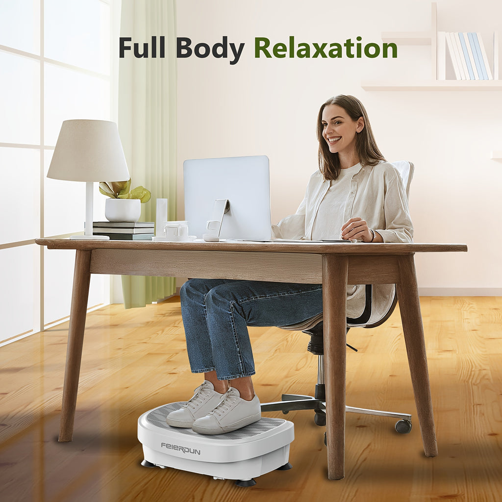 FEIERDUN Vibration Plate Exercise Machine for Weight Loss & Lymphatic Drainage Machine-Full Body Workout Platform with 330lbs Capacity, Quiet Shaking Technology, Portable Design for Home Gym, Muscle Toning & Burner, Vibration