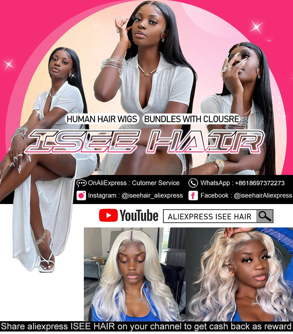 ISEE HAIR 13x6 HD Lace Frontal Wigs Human Hair Straight Full Lace Front Wigs For Women Pre-plucked Transparent Lace Wigs On Sale