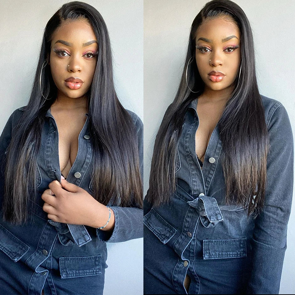 HD Lace Frontal Wig 13x6 Transparent Lace Frontal Human Hair Wigs Bone Straight Preplucked Wigs For Women On Sale ISEE Hair