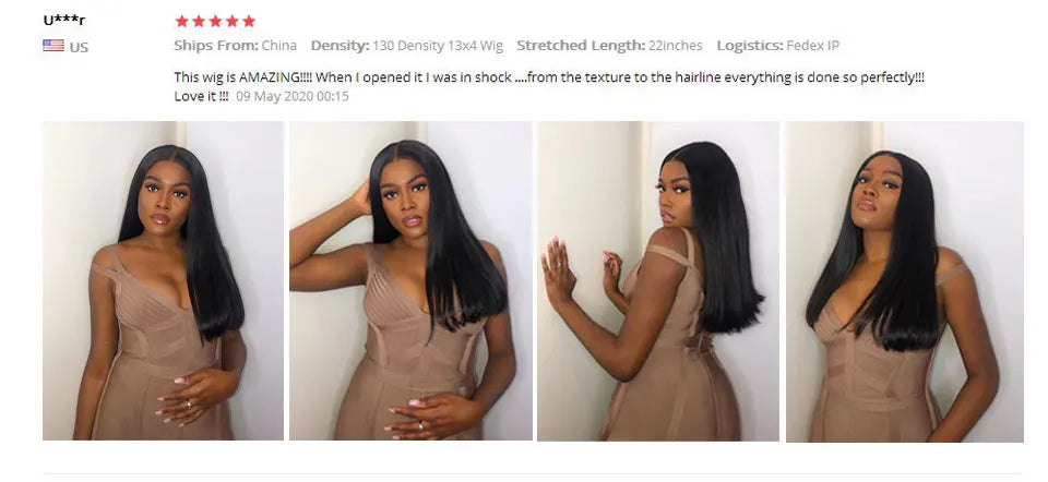 Ossilee 220 Density Pull Go Glueless Wigs with Elastic Drawstring Straight 13x6 HD Lace Front Human Hair Wigs Pre Cut Lace Wig