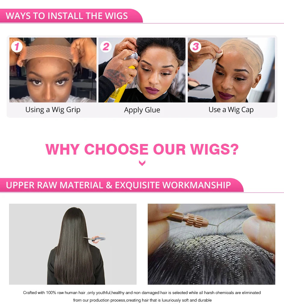 300% High Density Loose Deep Wave 40Inch 13x6 13x4 HD Lace Frontal Human Hair Wig Full Glueless Ready To Go Preplucked Curly Wig