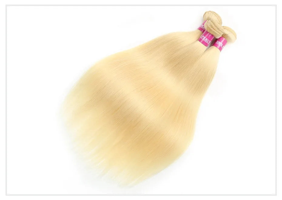1 3 4 613 Blonde Straight Hair Bundles Brazilian Remy Human Hair Extension Honey Blonde Bundle Deals 28 30 32 34 36 38 40 Inches