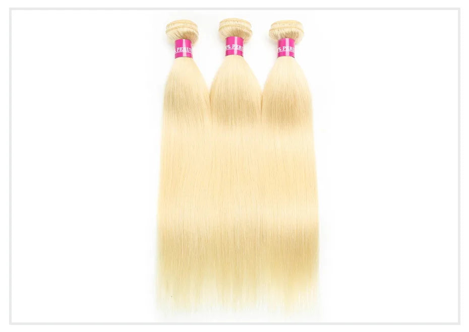 1 3 4 613 Blonde Straight Hair Bundles Brazilian Remy Human Hair Extension Honey Blonde Bundle Deals 28 30 32 34 36 38 40 Inches