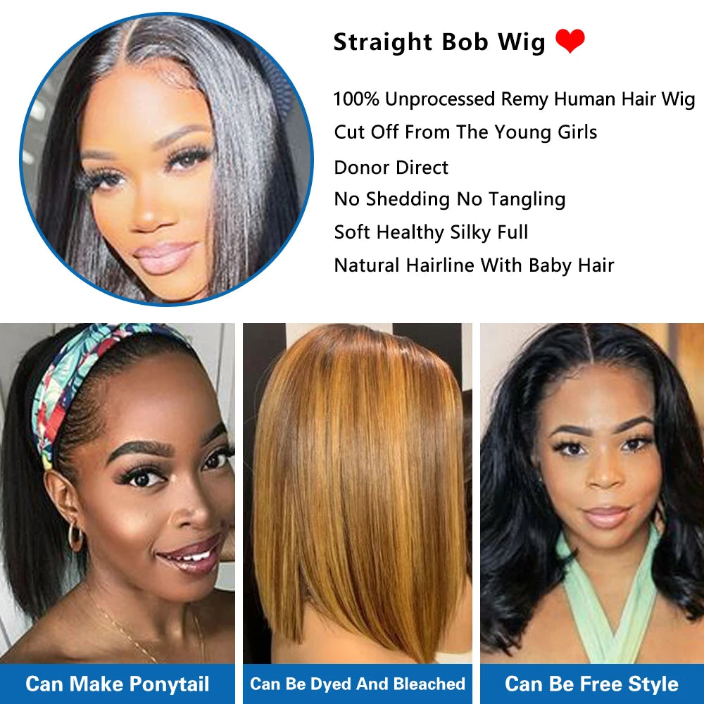 Glueless Wigs Human Hair Glueless Wig Human Hair Ready To Wear Bob Wig Human Hair Glueless Preplucked Human Wigs Ready To Go