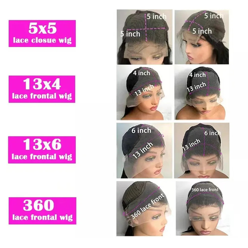 38 Inch 200% Density Bone Straight 13x6 HD Transparent Lace Frontal Wig Brazilian 100% Human Hair 5x5 Lace Front Wigs For Women