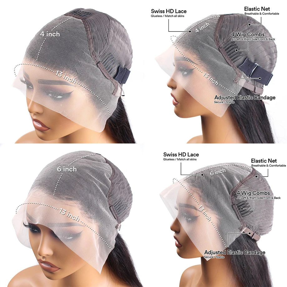 13x6 Hd Lace Frontal Wig Human Hair 360 Full Lace Body Wave Wig 30 40 Inch 13x4 Hd Lace Front Brazilian Hair Wig For Women