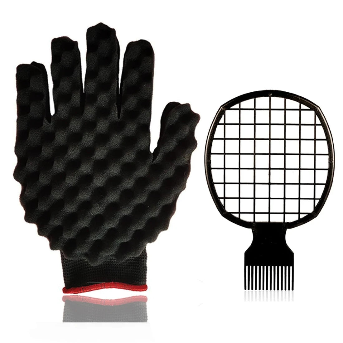 3pcs/Set Magic Twist Hair Sponges Set, Big Holes Sponge Brush for Hair, Curling Sponge Glove for Men Women Curls with Metal Afro