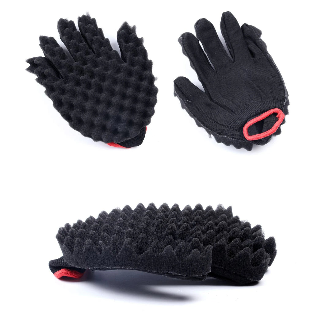3pcs/Set Magic Twist Hair Sponges Set, Big Holes Sponge Brush for Hair, Curling Sponge Glove for Men Women Curls with Metal Afro