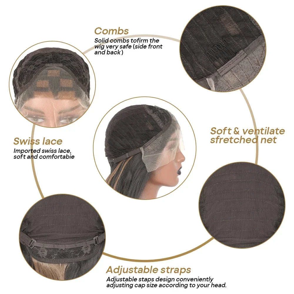 200 Density 13X6 Chocolate Brown Body Wave Lace Front Wigs 13x4 HD Transparent Lace Front Wigs For Women Auburn Brown Colored