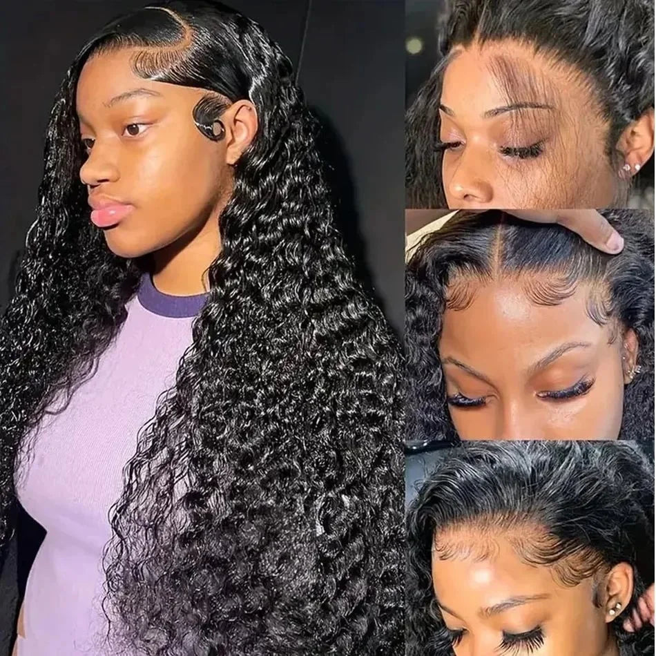 250 Density Deep Wave Lace Front Wig 13x6 Hd Lace Frontal Wig 13x4 Curly Human Hair Wigs For Women 360 Hd Pre Plucked Lace Wig