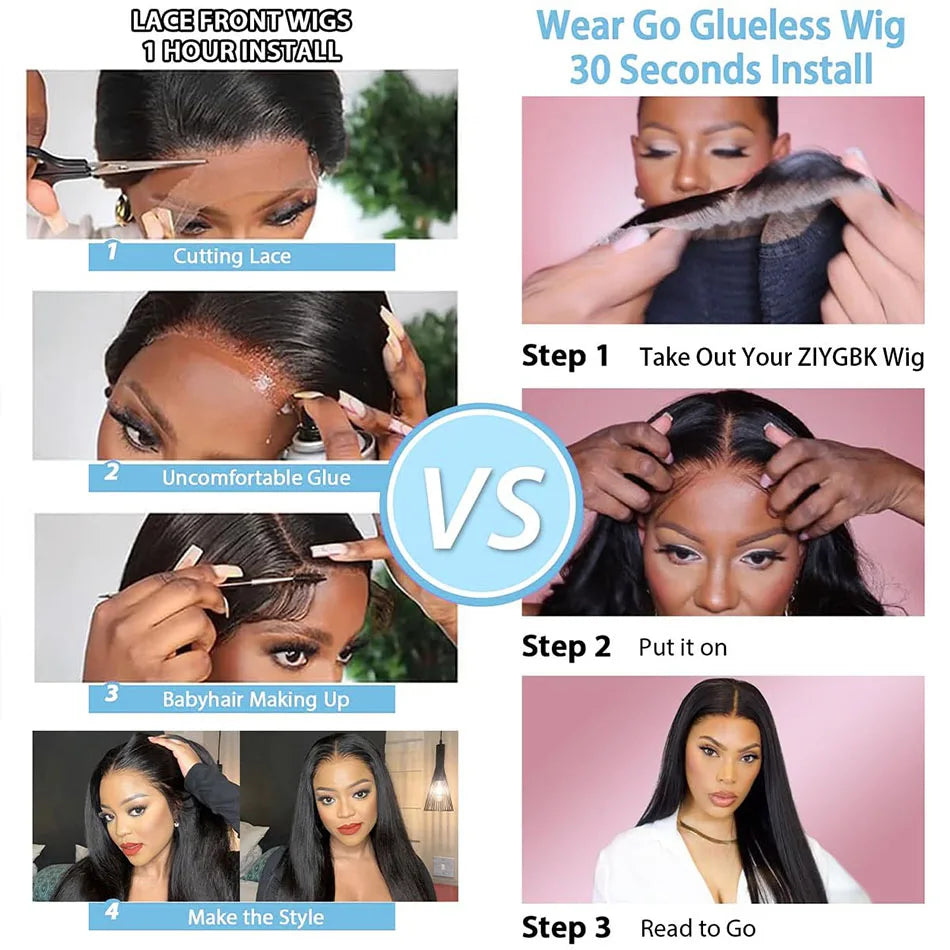 250 Density Upgrade Invisible Drawstring 360 Full Lace Frontal Wig 30 Inch Straight HD Lace Front Wigs Human Hair Natural Black