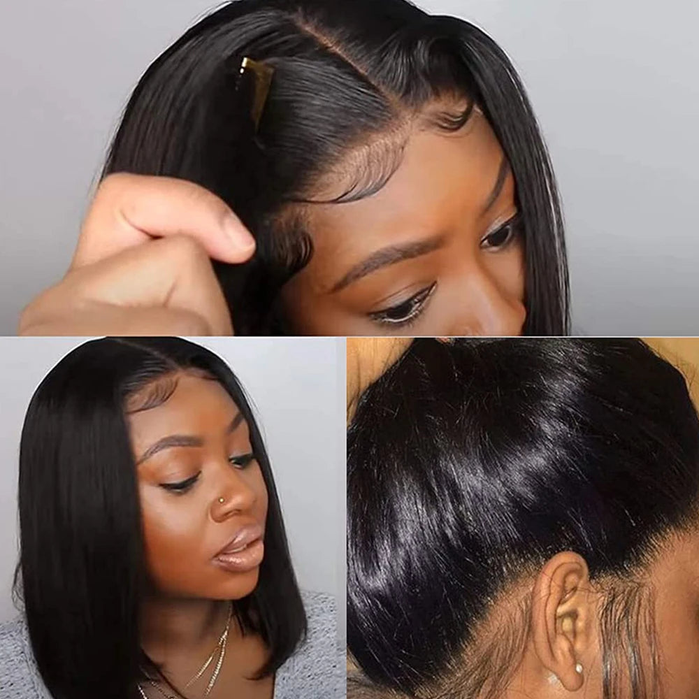 Glueless Wigs Human Hair Glueless Wig Human Hair Ready To Wear Bob Wig Human Hair Glueless Preplucked Human Wigs Ready To Go