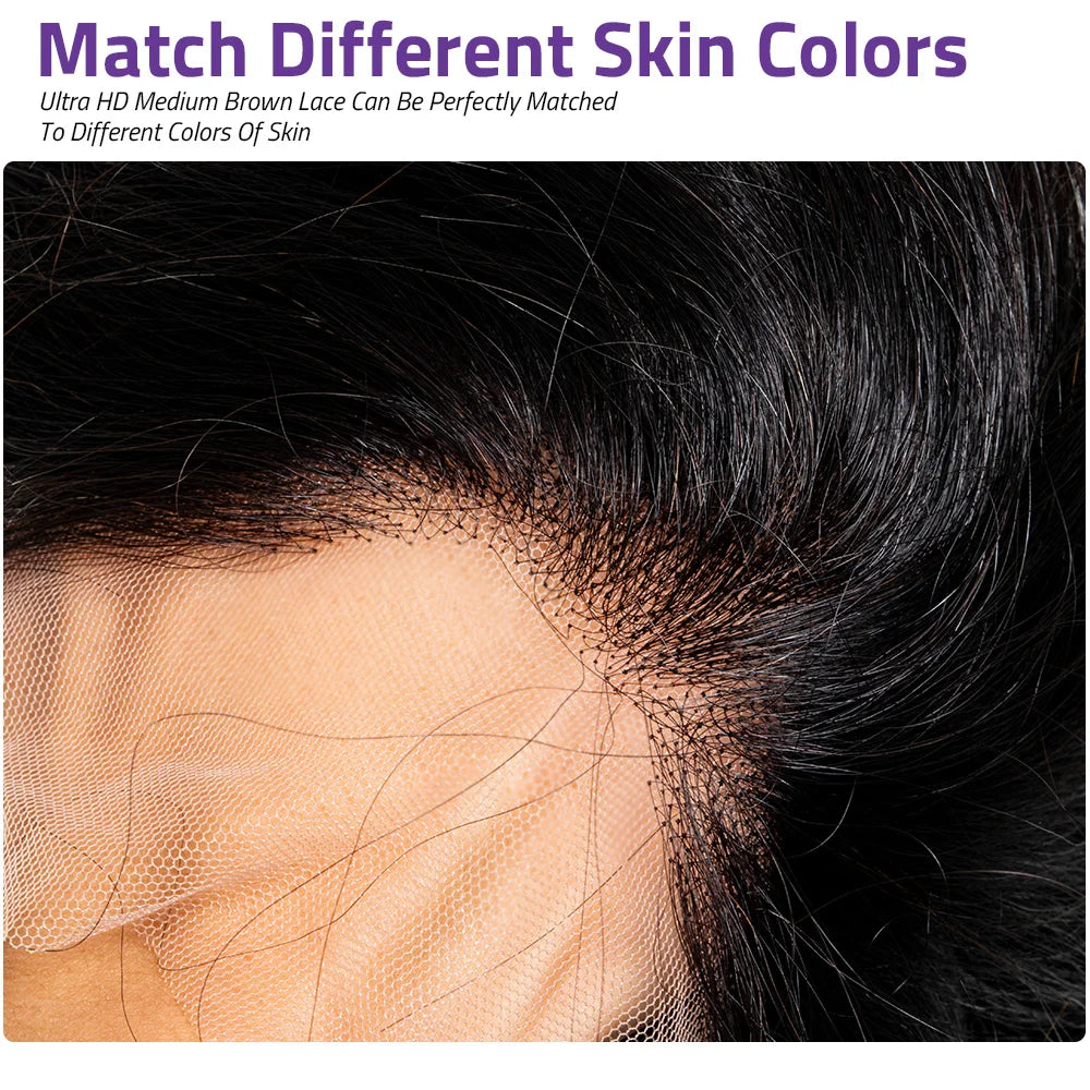 38 Inch 200% Density Bone Straight 13x6 HD Transparent Lace Frontal Wig Brazilian 100% Human Hair 5x5 Lace Front Wigs For Women