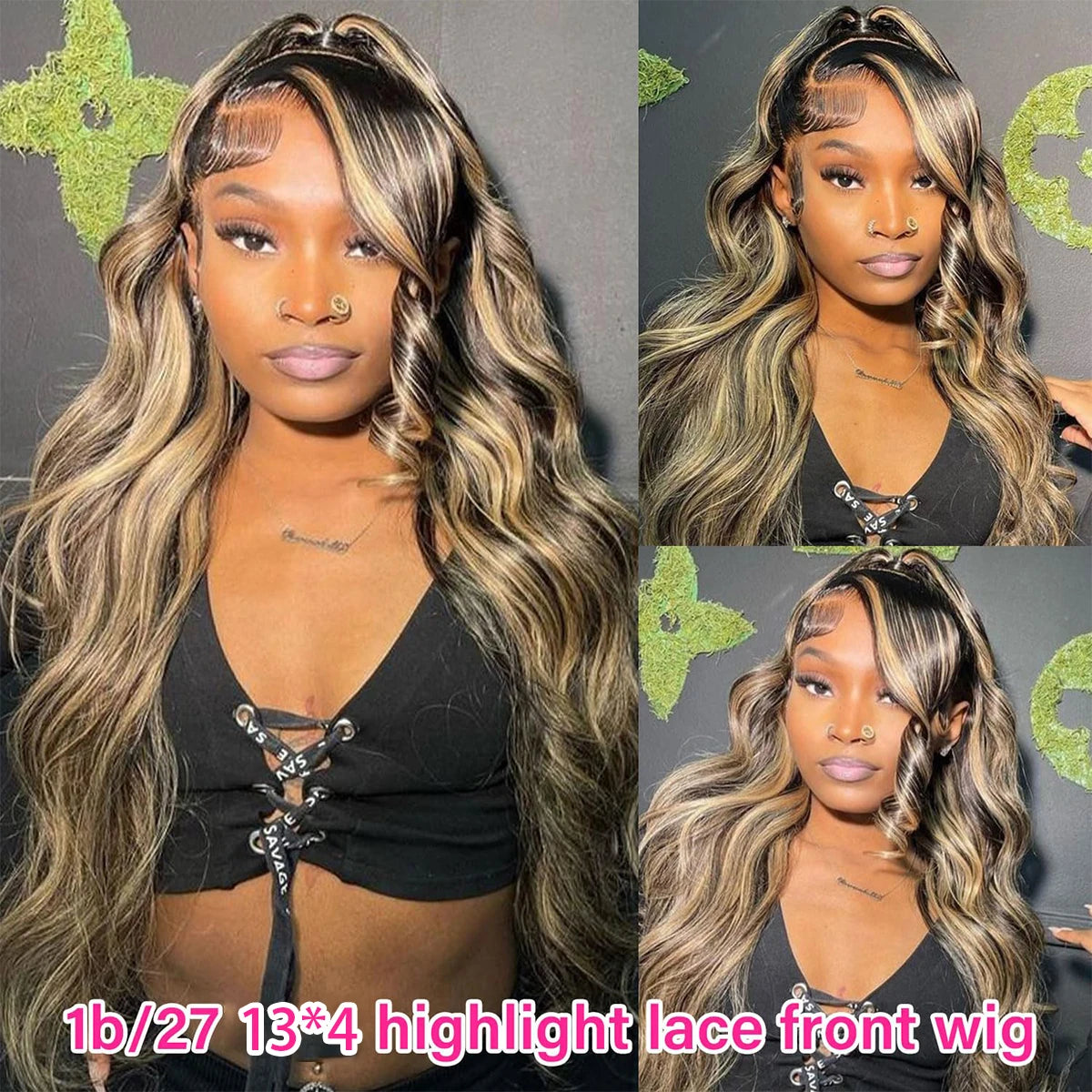 1B/27 Body Wave 13x4 Hd Lace Front Highlight Human Hair Wigs 30 Inch Ombre Blonde Colored Frontal Easy Fit™ 3-in-1 Wig For Women
