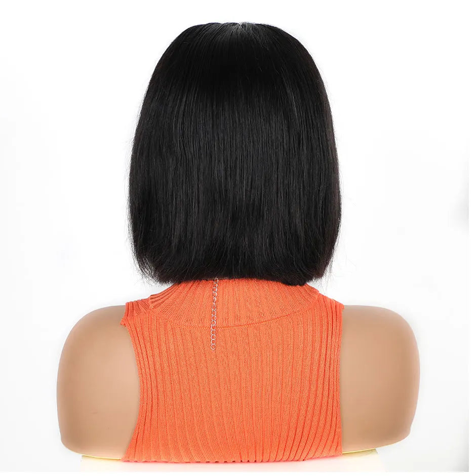 YAWAWE Pre-Bleached Knots Glueless Wig Ready To Wear Wigs Straight Pre-plucked Human Hair Bob Wigs Pre-cut HD Lace Wear Go Wigs
