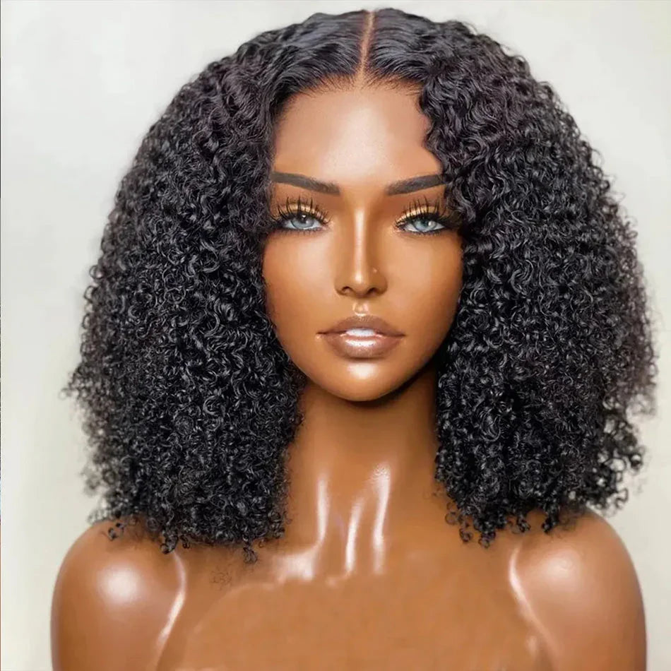 10A 100% Glueless Wigs Human Hair Wigs Ready To Wear Bleached Knots 6x5 Pre Cut HD Transparent Glueless Lace Wigs Kinky Curly