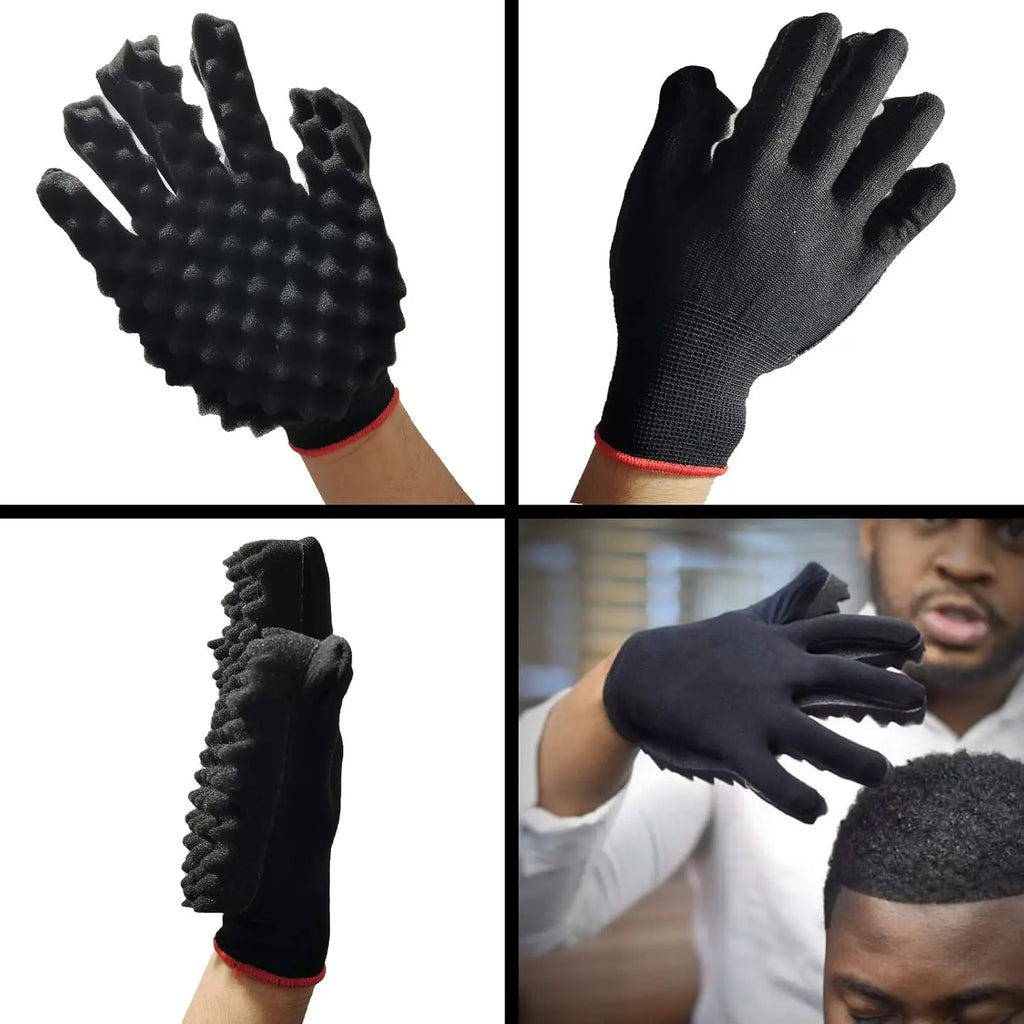 3pcs/Set Magic Twist Hair Sponges Set, Big Holes Sponge Brush for Hair, Curling Sponge Glove for Men Women Curls with Metal Afro