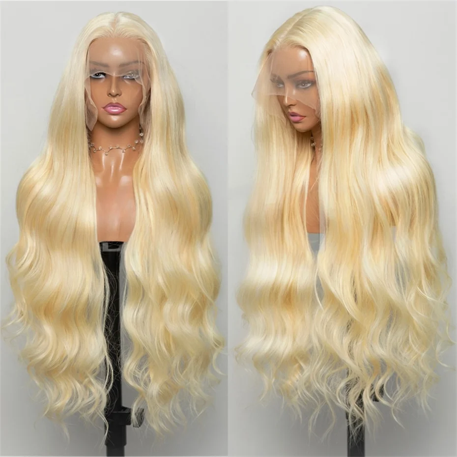 13x6 Silver Grey Straight Lace Front Human Hair Wigs Pre Plucked 613 Blonde Body Wave Frontal Wigs For Women Brazilian Hair Wigs