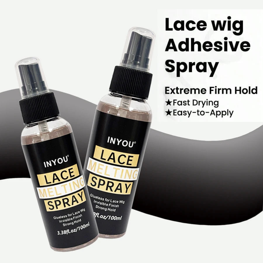 100ML Lace Wig Melting And Holding Spray Strong Natural Finish Wig Adhesive Glue for Lace Front Melt Super Hold Hair Spray