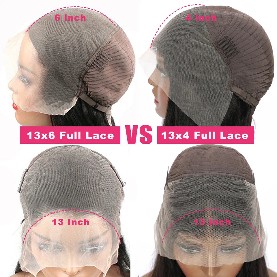 13x4 13x6 Full HD Lace Front Human Hair Wigs Straight 360 Transparent Lace Frontal Wigs Pre Plucked 5x5 Pre-Cut Lace Closure Wig
