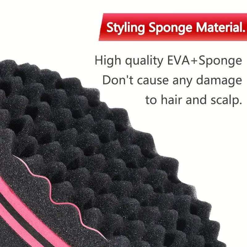 3pcs/Set Magic Twist Hair Sponges Set, Big Holes Sponge Brush for Hair, Curling Sponge Glove for Men Women Curls with Metal Afro