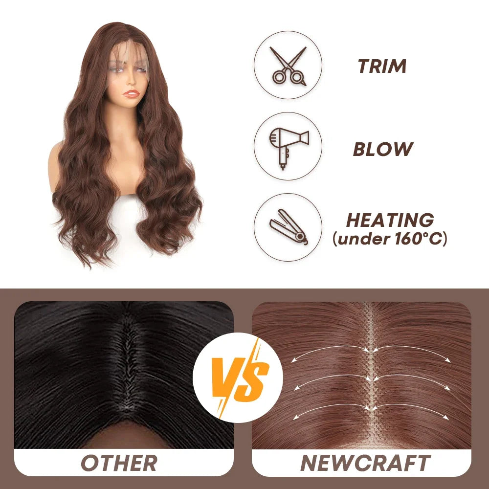 200 Density 13X6 Chocolate Brown Body Wave Lace Front Wigs 13x4 HD Transparent Lace Front Wigs For Women Auburn Brown Colored