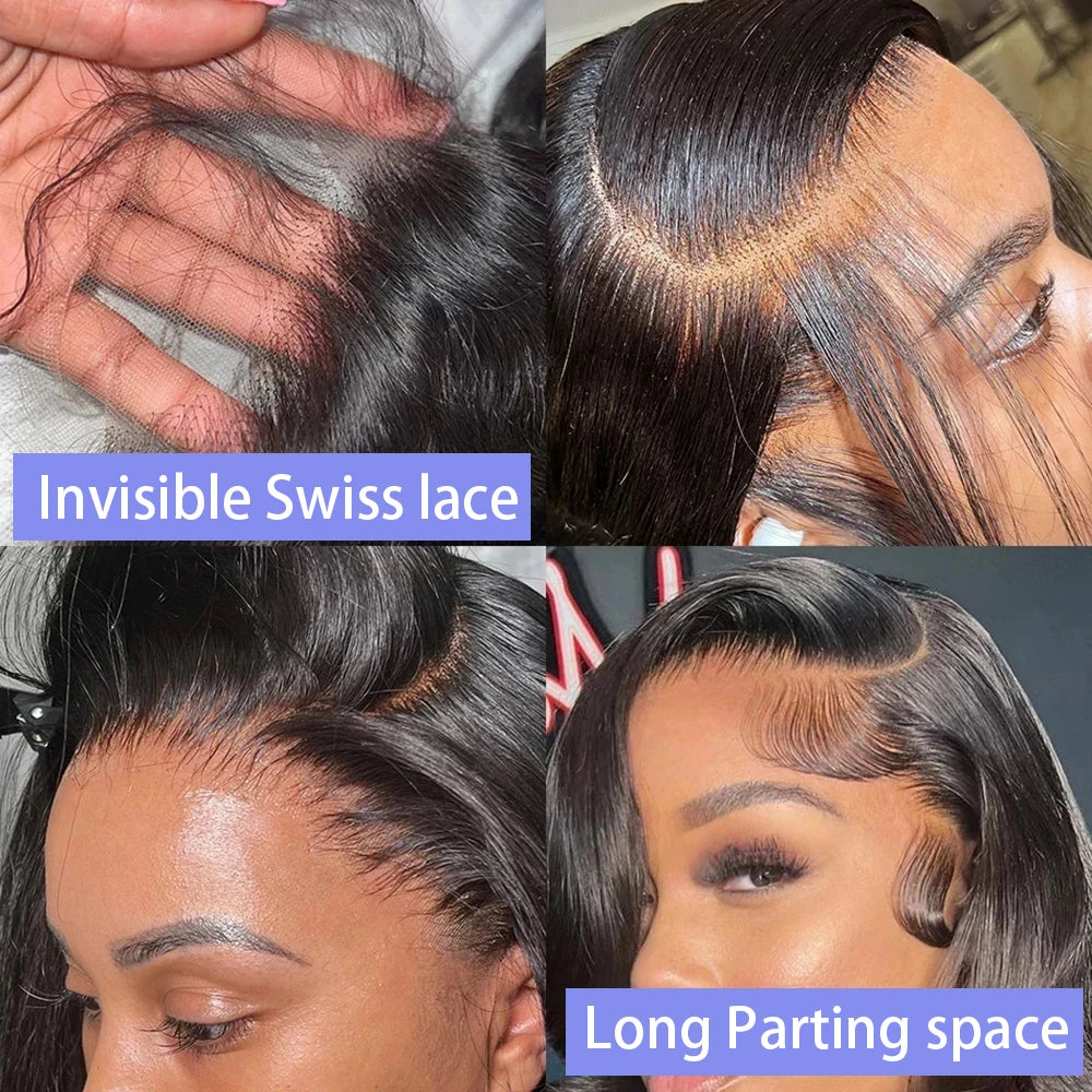 Pre Plucked Black Straight Bob Wig 12 14 Inch 13x4 4x4 Closure Lace Frontal Bone Straight Short Bob Wig 100% Human Hair