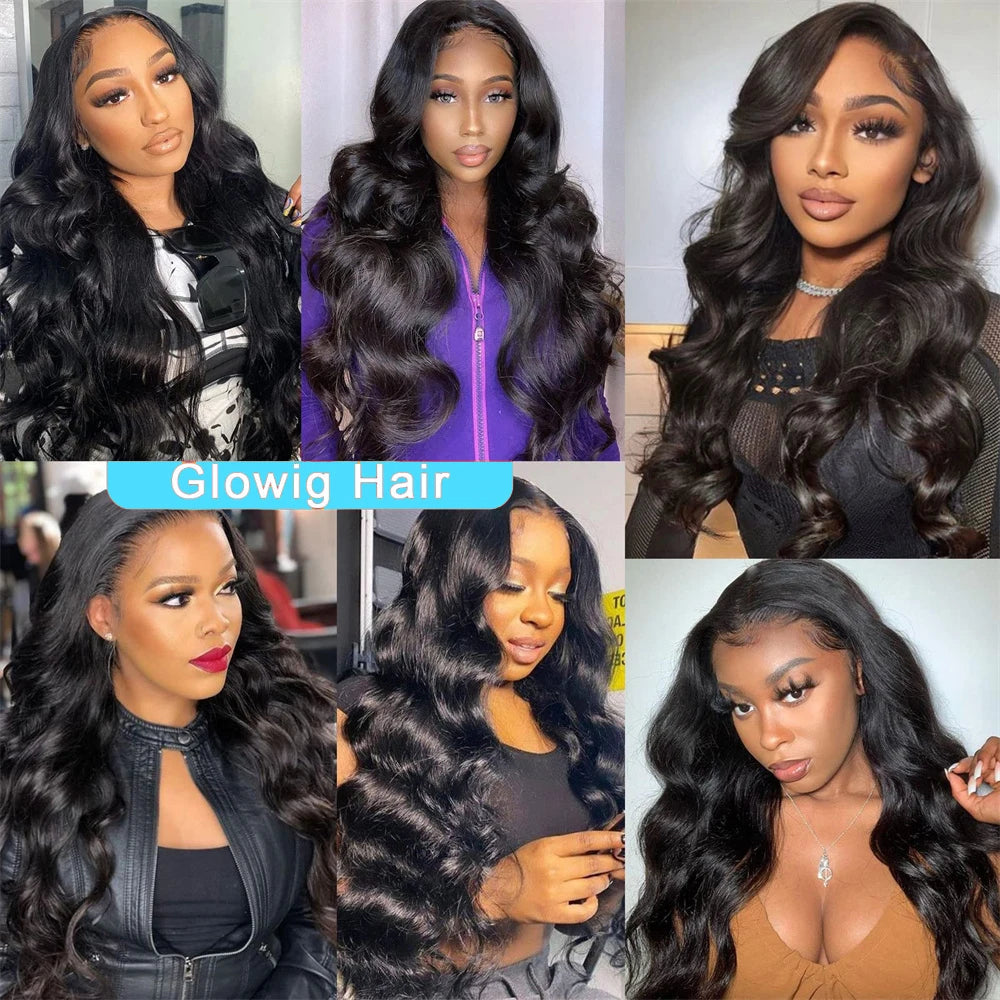 Body Wave Human Hair Wigs For Women 34 Inch 3 In 1 Drawstring half wigs human hair curly wigs black wigs 100% human