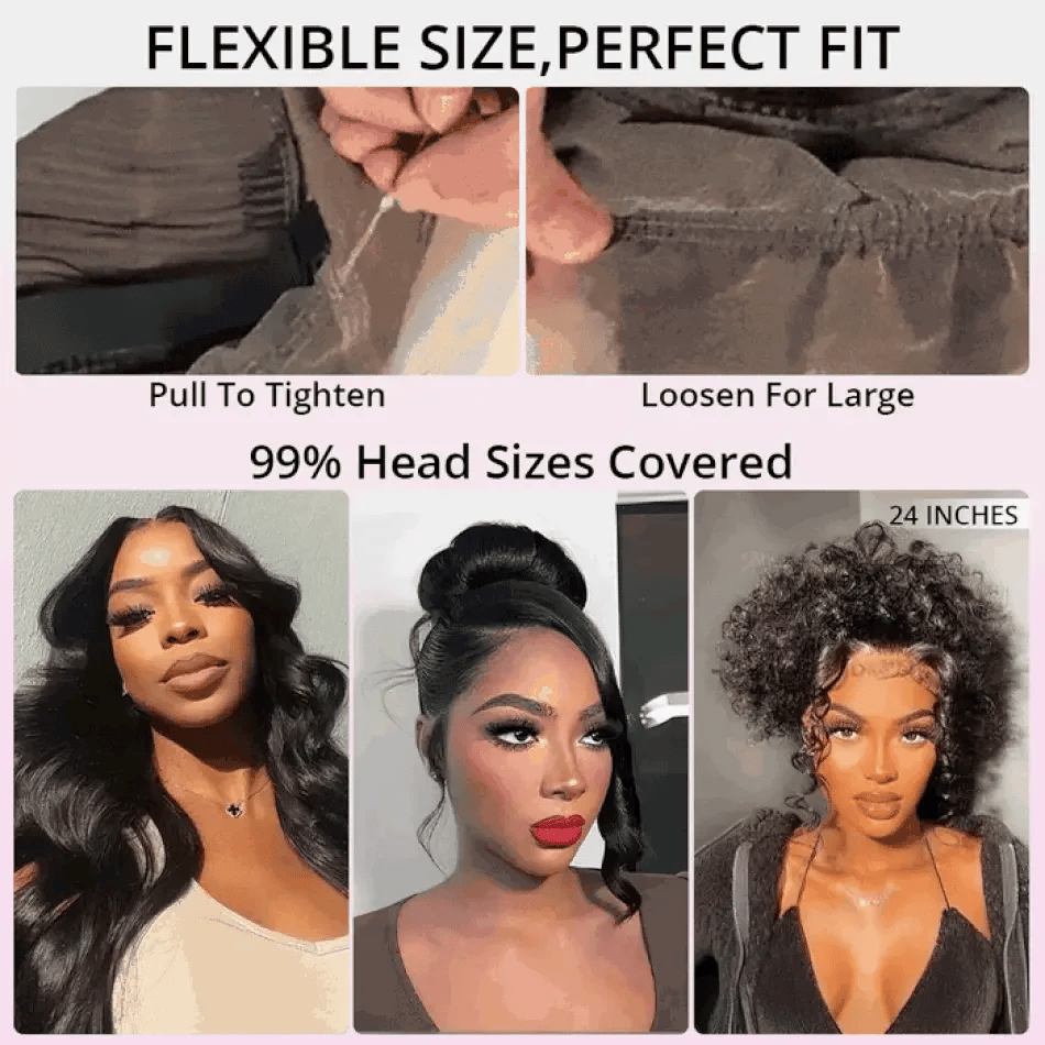 4C Edges Invisible Strap Drawstring Lace Wig Kinky Curly Deep Water 100% Human Hair Wig 30 inch 360 Full Hd Lace Glueless Wig