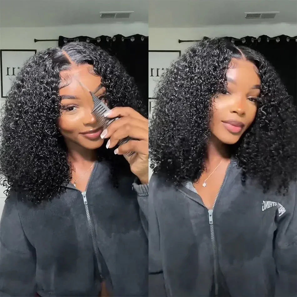 10A 100% Glueless Wigs Human Hair Wigs Ready To Wear Bleached Knots 6x5 Pre Cut HD Transparent Glueless Lace Wigs Kinky Curly