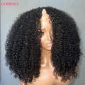 250% Kinky Curly V Part Wig Human Hair No Leave Out Upgrade Deep Wave Curly V Shape Wig No Glue Clip In Half Wig For Women