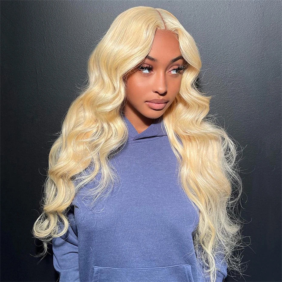 13x6 Silver Grey Straight Lace Front Human Hair Wigs Pre Plucked 613 Blonde Body Wave Frontal Wigs For Women Brazilian Hair Wigs
