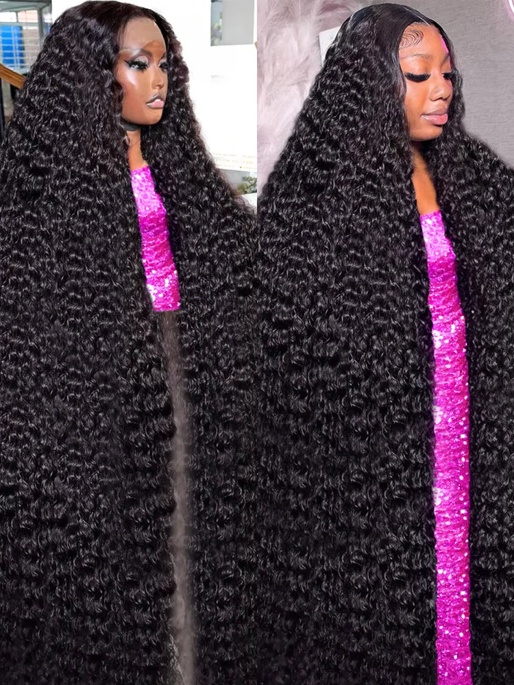 30 40inch Water Wave Curly Lace Frontal Wigs 13x4 13x6 HD Deep Wave Lace Frontal Wig 360 Full Human Hair Wigs For Women On Sale