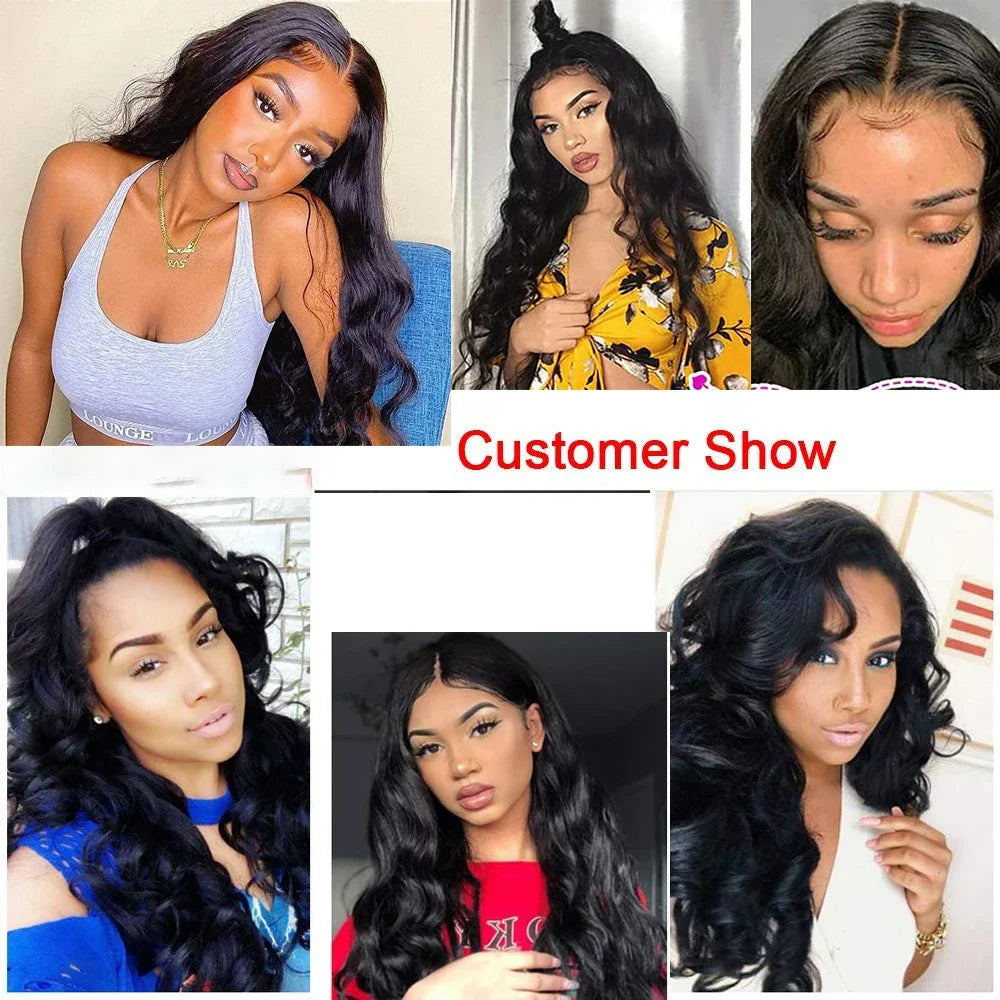 200 Density 13X6 Chocolate Brown Body Wave Lace Front Wigs 13x4 HD Transparent Lace Front Wigs For Women Auburn Brown Colored