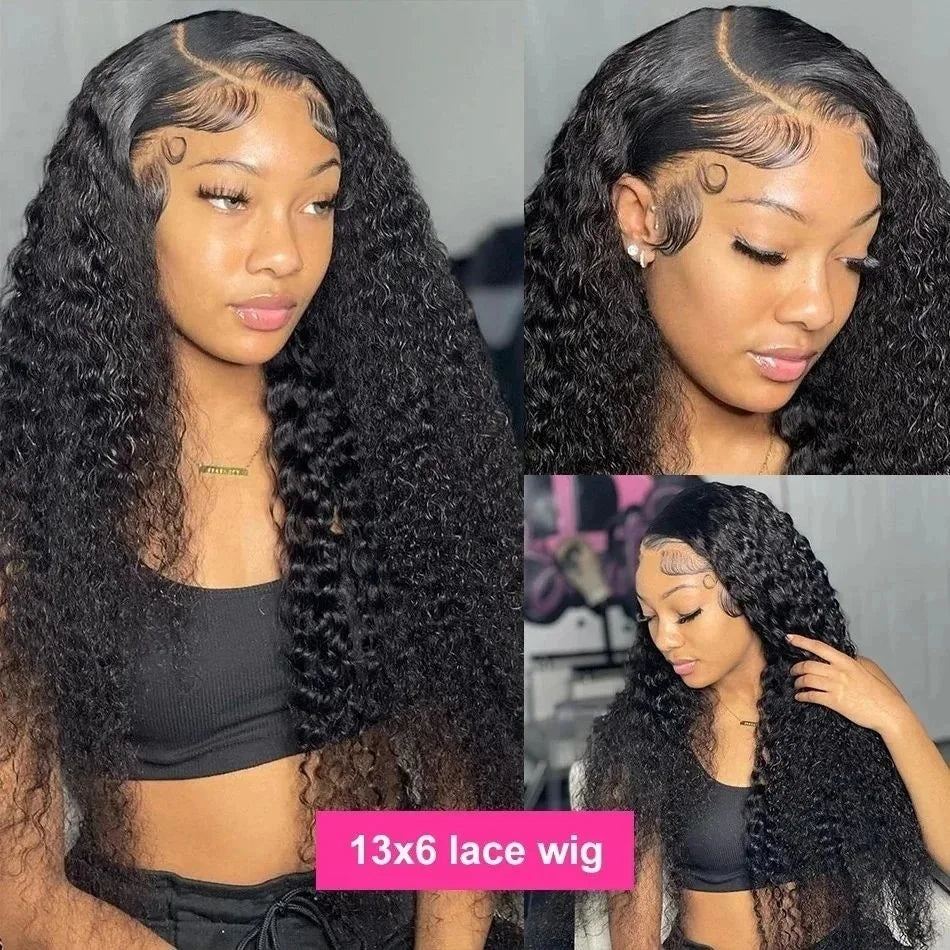 250 Density Deep Wave Lace Front Wig 13x6 Hd Lace Frontal Wig 13x4 Curly Human Hair Wigs For Women 360 Hd Pre Plucked Lace Wig