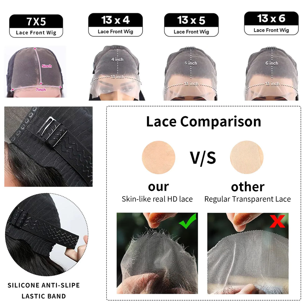 40 44 Inch Raw Wet And Wavy HD Lace Frontal Wig 13x4 13x6 200Density Black Pre Plucked Body Wave Lace Front 100% Human Hair Wigs