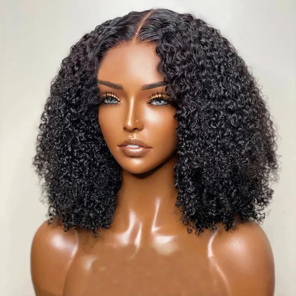 10A 100% Glueless Wigs Human Hair Wigs Ready To Wear Bleached Knots 6x5 Pre Cut HD Transparent Glueless Lace Wigs Kinky Curly