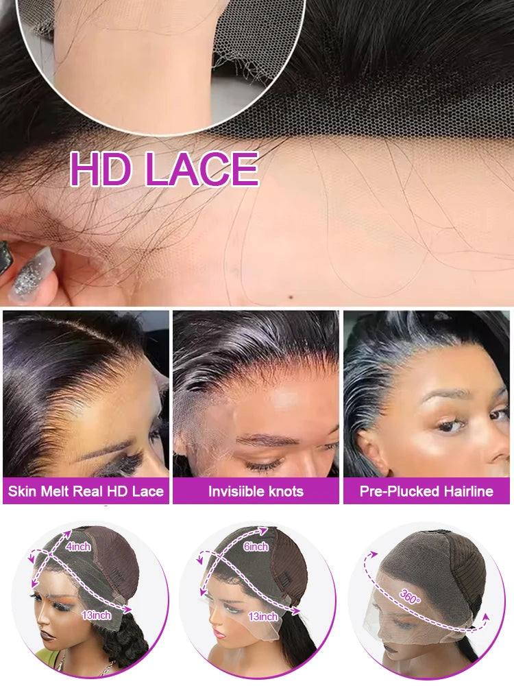 40 46 Inch Water Wave Lace Front Wig Loose Deep Wave 13x4 13x6 Hd Lace Frontal 360 Curly Human Hair Wigs For Women 300% Density