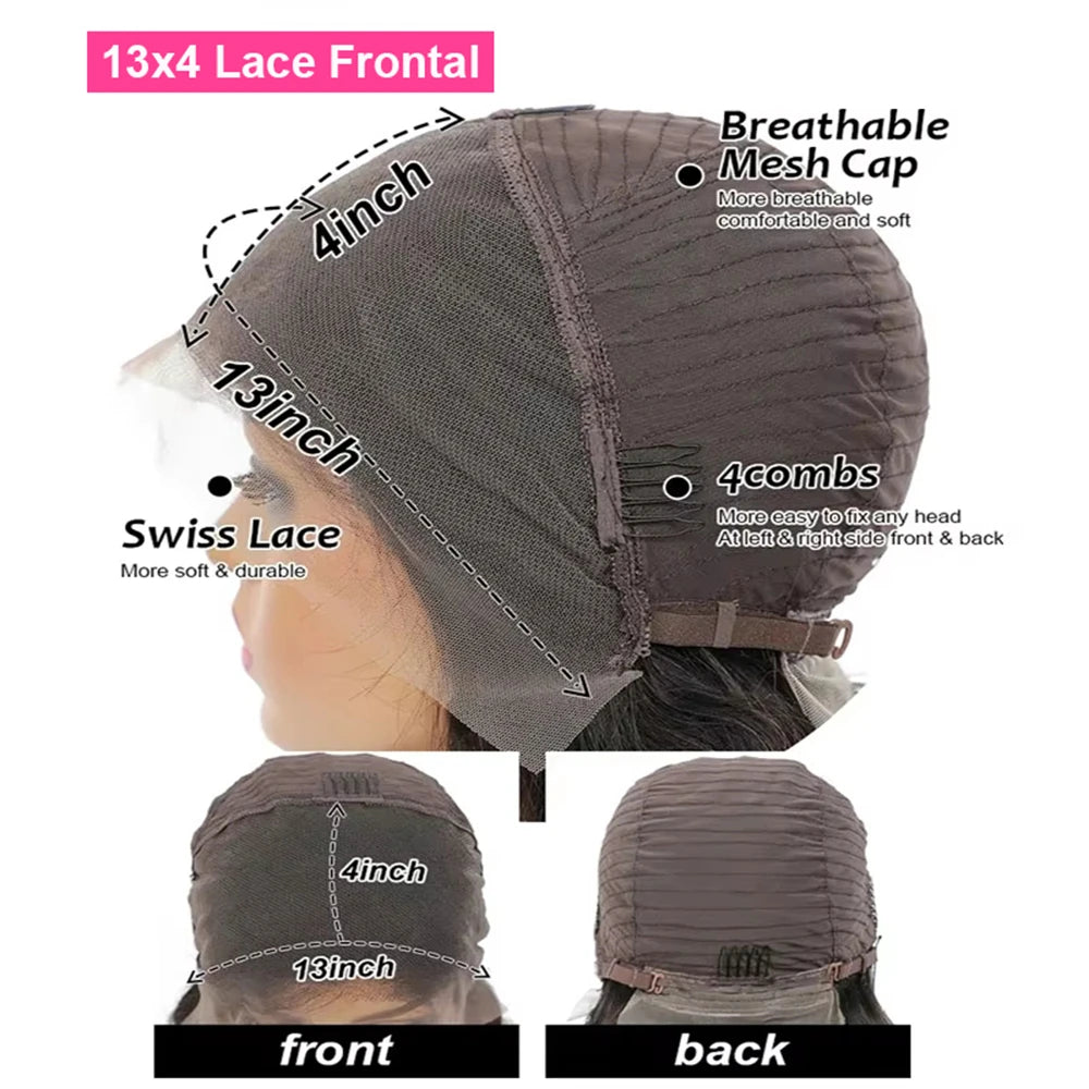 4/27 Straight Pixie Cut Human Hair Wigs Colored Short Pixie Cut Preplucked Wig Honey Blonde Hair 13x4 Lace Front Human Hair Wig