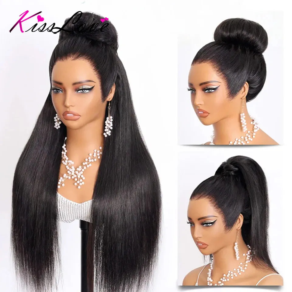 13x4 13x6 Full HD Lace Front Human Hair Wigs Straight 360 Transparent Lace Frontal Wigs Pre Plucked 5x5 Pre-Cut Lace Closure Wig