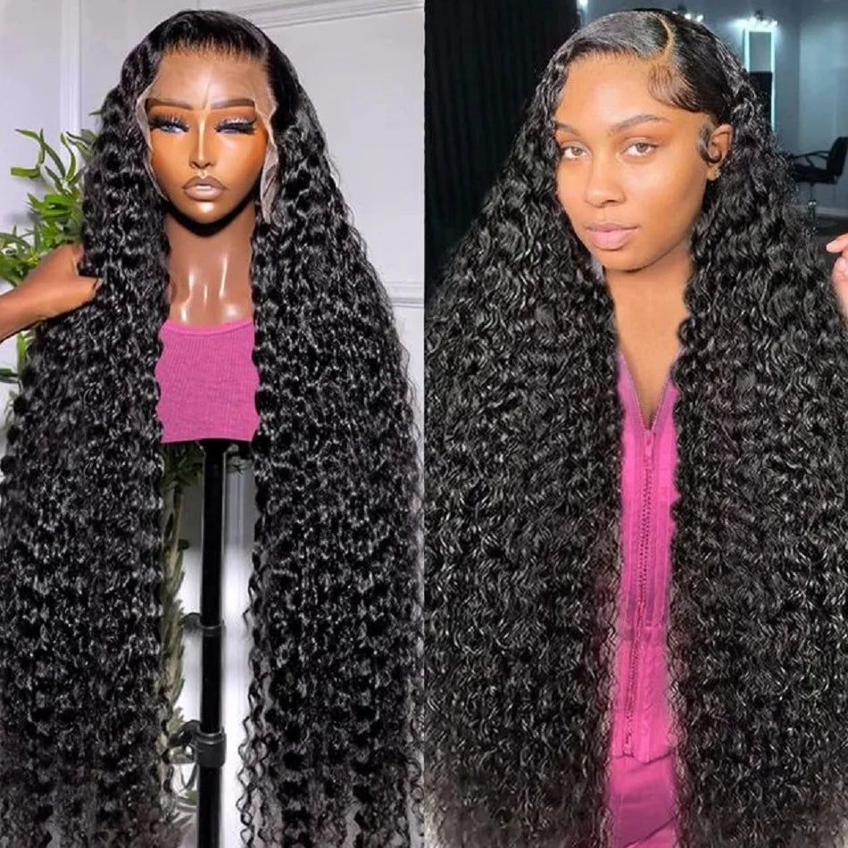 Deep Wave Frontal Wig Hd Lace Wigs On Clearance Sale 13x4 13x6 Water Wave Curly Human Hair Wig 30 Inch Lace Front Wig Human Hair
