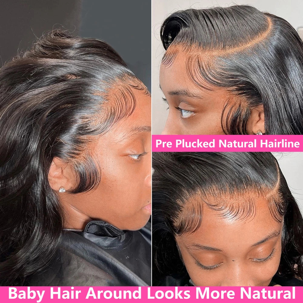 360 Full Lace Wigs 100% Human Hair Pre Plucked Body Wave 13x6 Hd Lace Frontal Wig Brazilian Hair For Black Women 200 Density