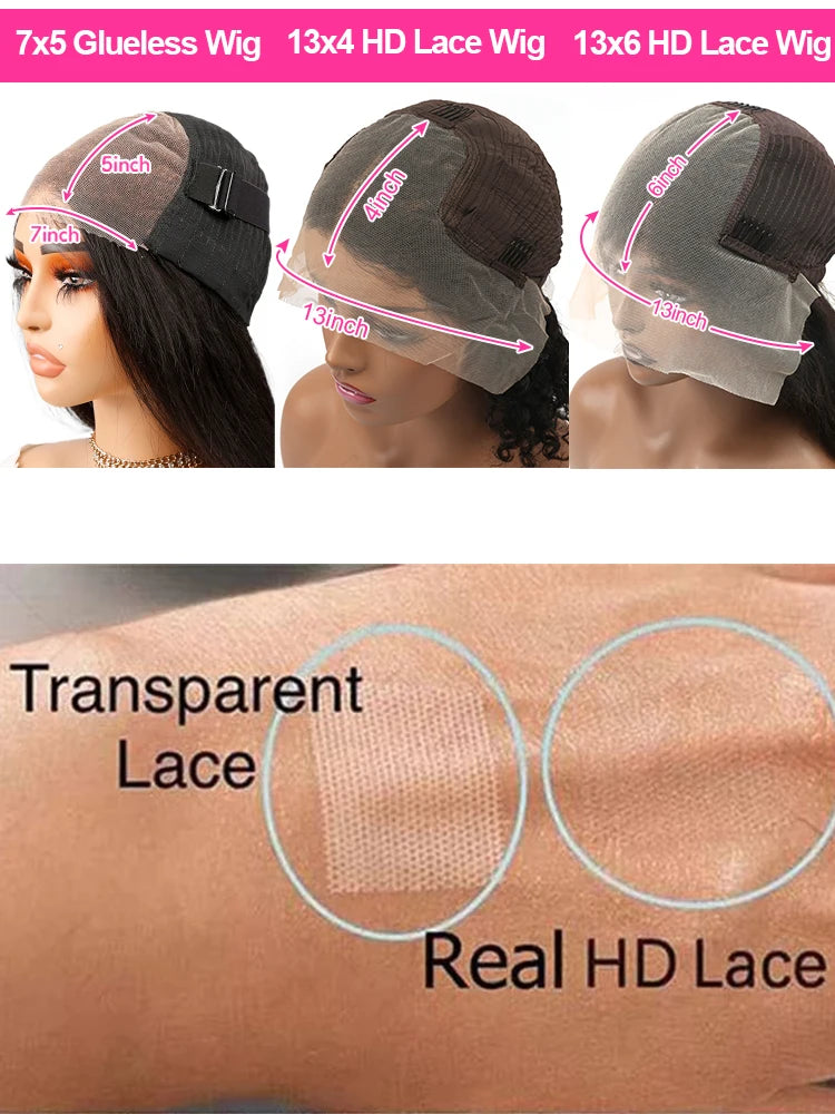 300% High Density Loose Deep Wave 40Inch 13x6 13x4 HD Lace Frontal Human Hair Wig Full Glueless Ready To Go Preplucked Curly Wig