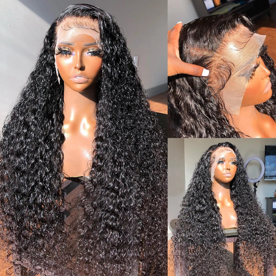 250 Density Deep Wave Lace Front Wig 13x6 Hd Lace Frontal Wig 13x4 Curly Human Hair Wigs For Women 360 Hd Pre Plucked Lace Wig