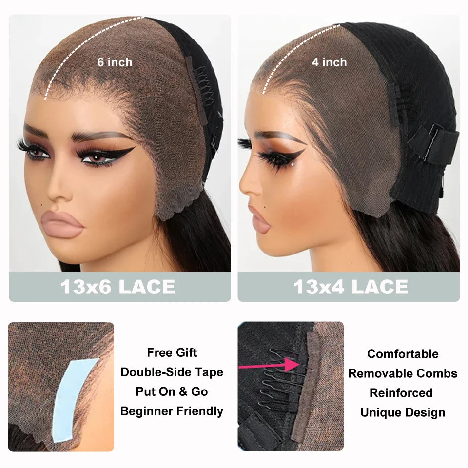 13x4 13x6 Full HD Lace Front Human Hair Wigs Straight 360 Transparent Lace Frontal Wigs Pre Plucked 5x5 Pre-Cut Lace Closure Wig