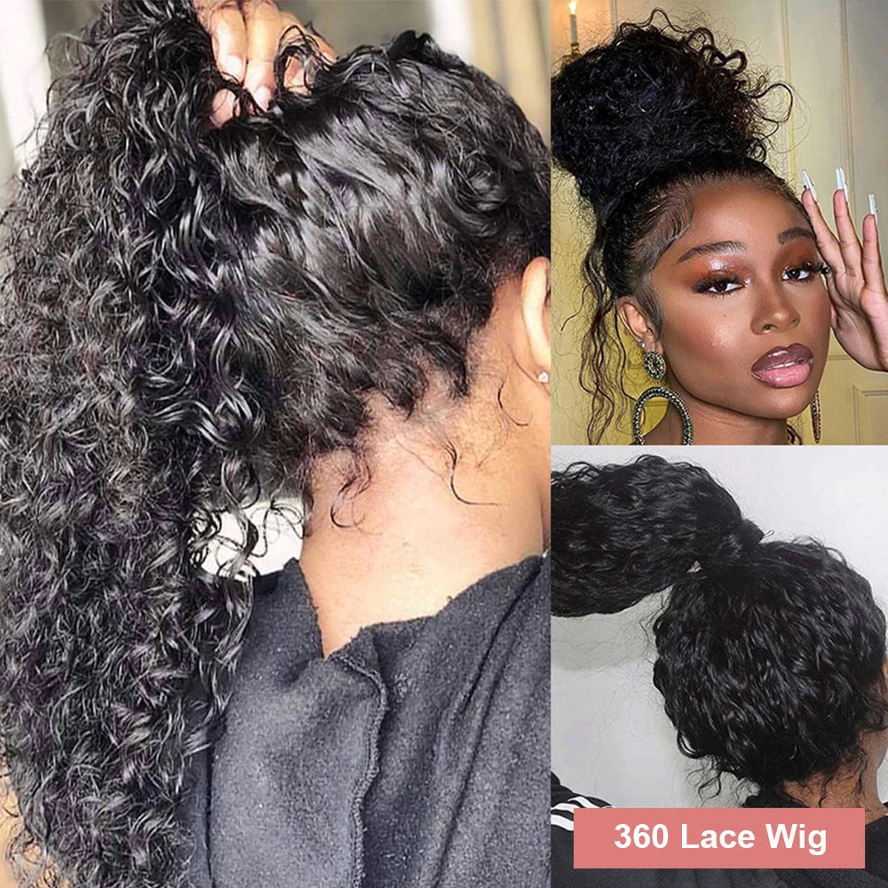 40 46 Inch Water Wave Lace Front Wig Loose Deep Wave 13x4 13x6 Hd Lace Frontal 360 Curly Human Hair Wigs For Women 300% Density