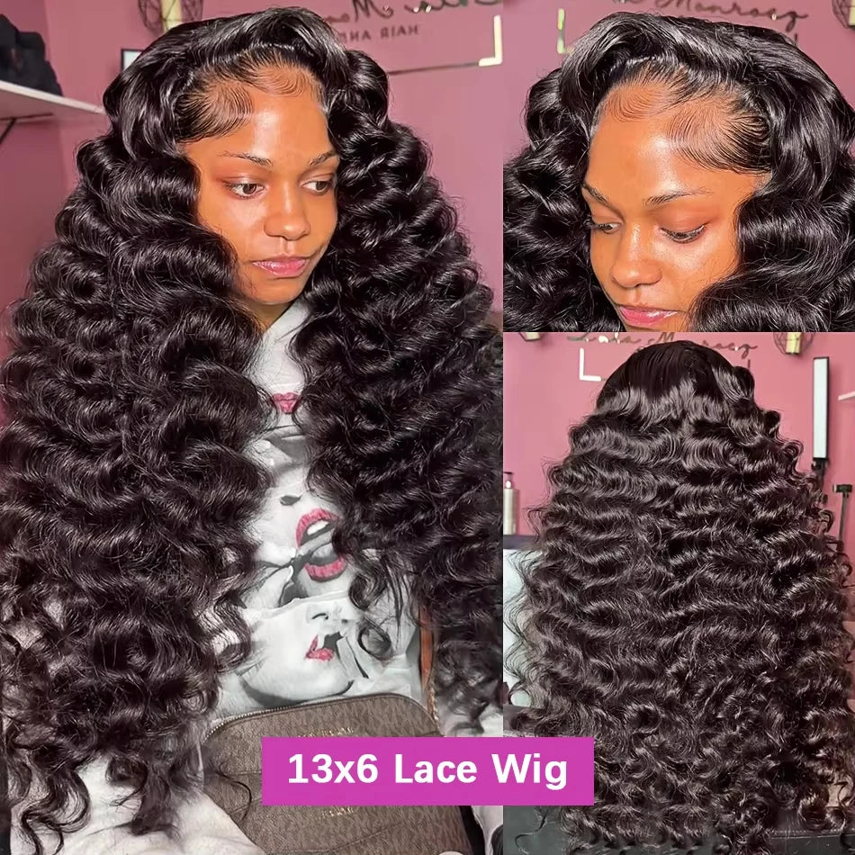 13x6 Hd Lace Frontal Wig Loose Deep Wave Curly Human Hair 100% Preplucked 13x4 Water Wave Front Wigs For Black Women Brazilian